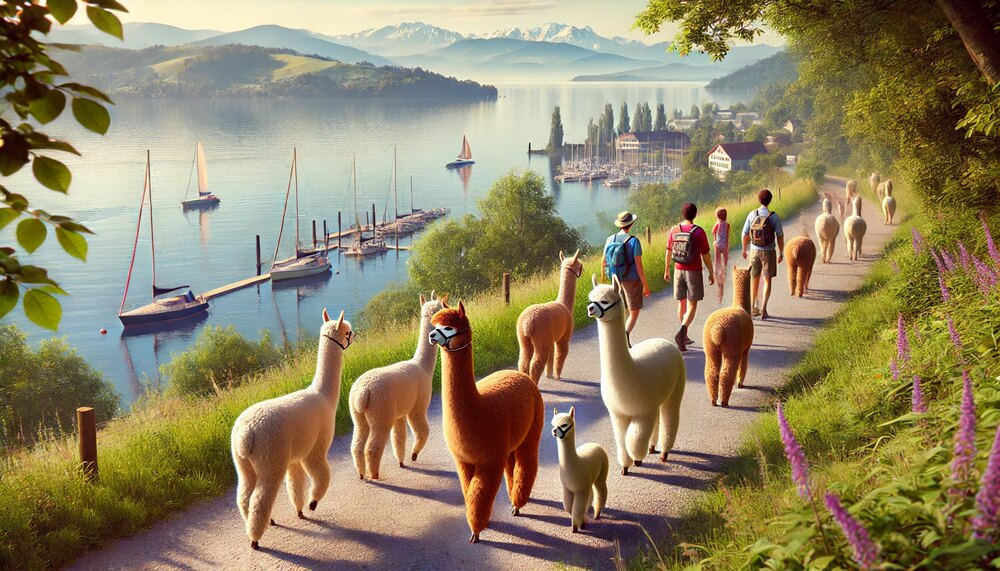 Alpaka Wanderung Bodensee